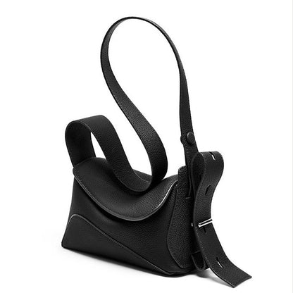 Women's Luxe Grained Leather Asymmetric Crossbody Bag