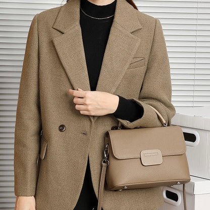 Minimalist Top-Grain Cowhide Handheld Envelope Crossbody Bag