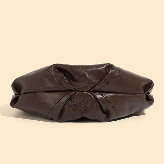 Women's Genuine Leather Half-Moon Dumpling Handbag