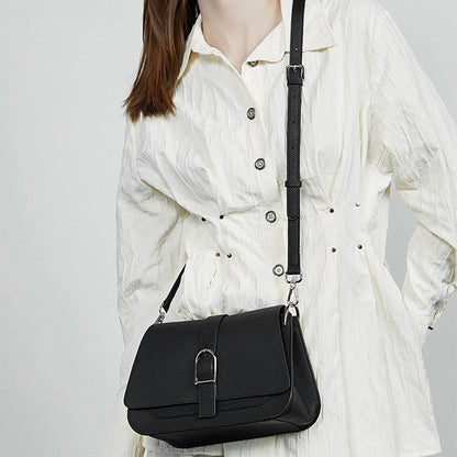 Commuter Minimalist Genuine Leather Saddle Bag