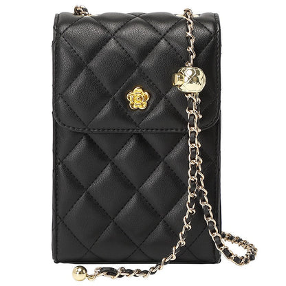 Women's Genuine Leather Chain Mini Crossbody Phone Bag with Chic Style