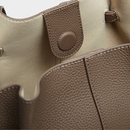 Duo-Set Textured Leather Tote with Pouch