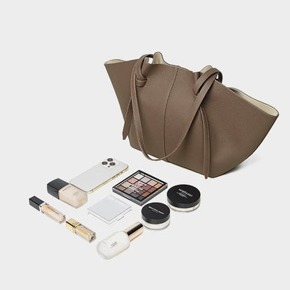 Duo-Set Textured Leather Tote with Pouch