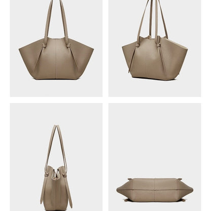 Duo-Set Textured Leather Tote with Pouch