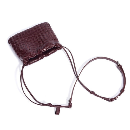 Women's Genuine Leather Sheepskin Woven Exquisite Ladies Crossbody Bag