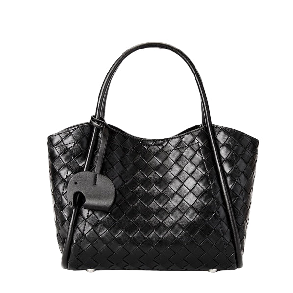 Premium Leather Woven Large Capacity Versatile Tote Crossbody Basket Bag