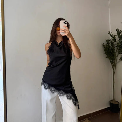 ARIA | Lace Drape Halter Top