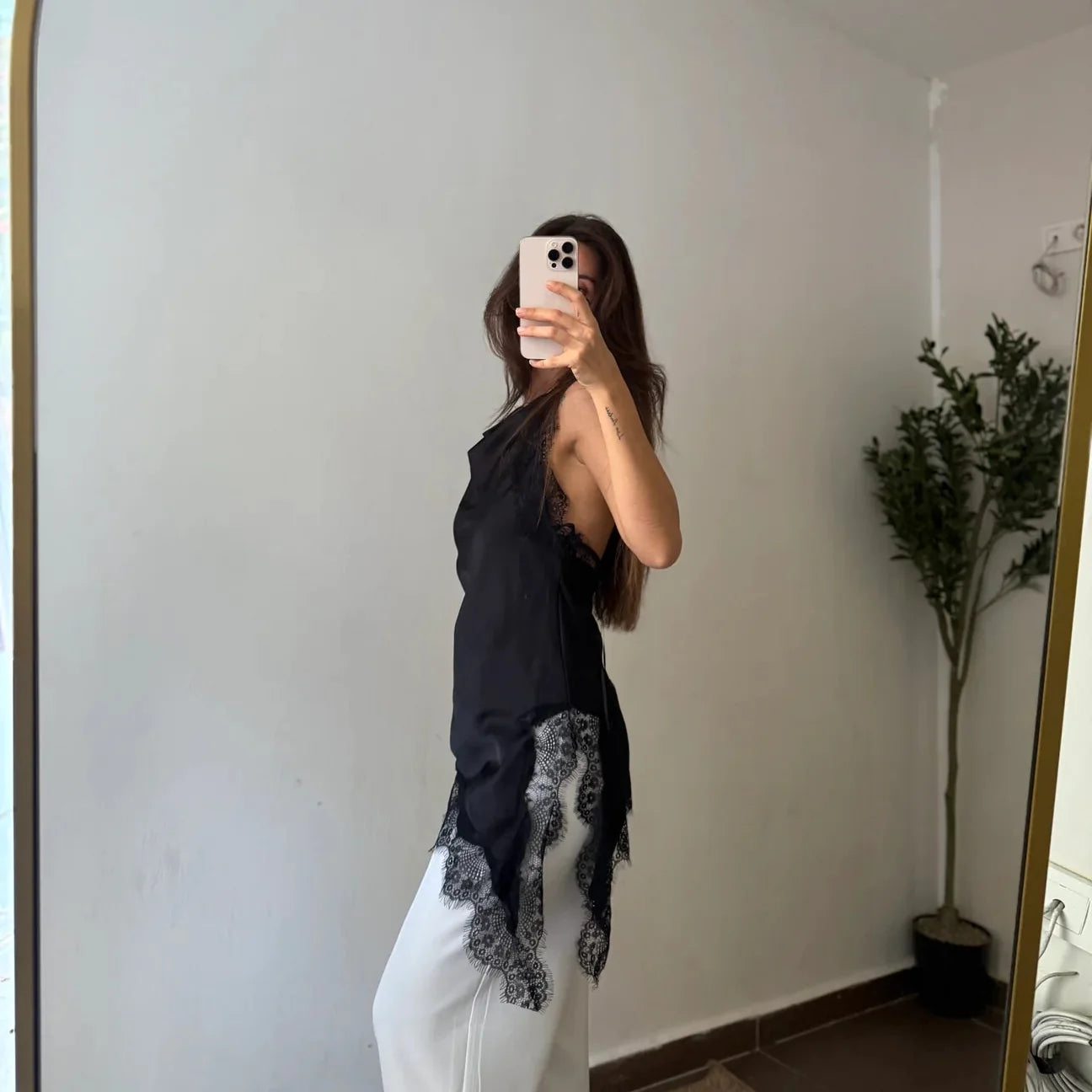 ARIA | Lace Drape Halter Top