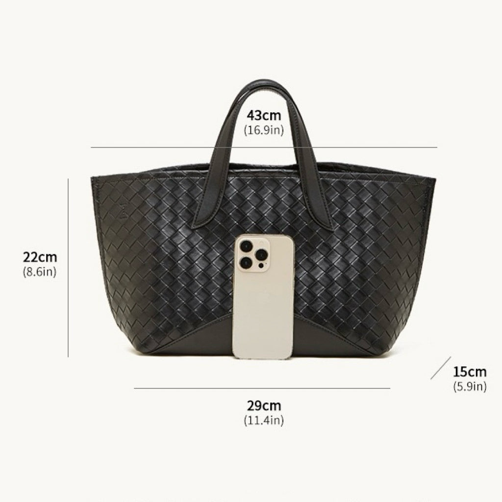 Women's Aura Genuine Leather Woven Handbag