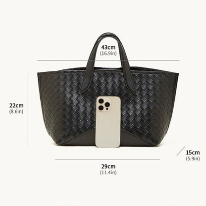 Women's Aura Genuine Leather Woven Handbag
