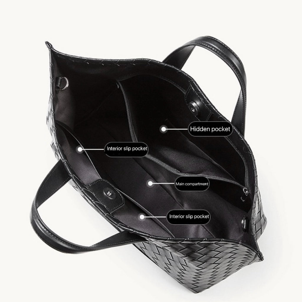 Women's Aura Genuine Leather Woven Handbag