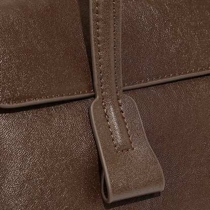 Spring Summer Vintage Genuine Leather Vegetable Tanned Underarm Baguette Bag