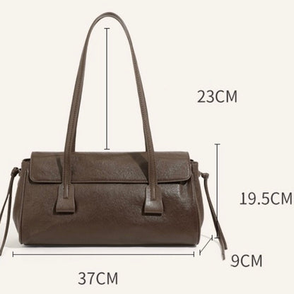 Spring Summer Vintage Genuine Leather Vegetable Tanned Underarm Baguette Bag