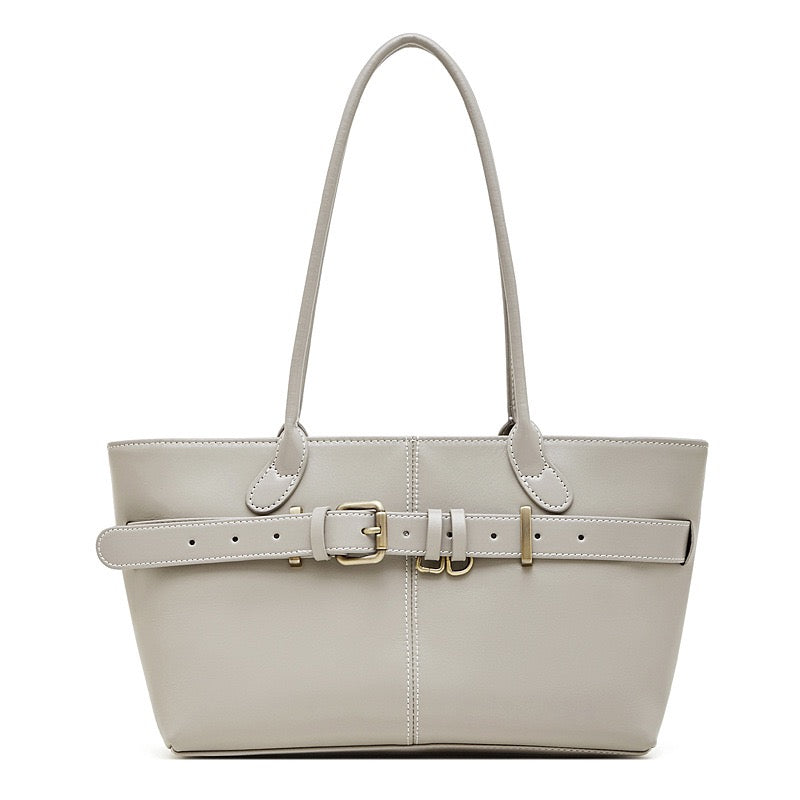 Women's Ethereal Ash Genuine Leather Belted Tote Bag