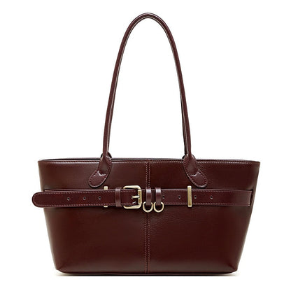 Women's Ethereal Ash Genuine Leather Belted Tote Bag