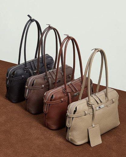 Women's Eclipse Genuine Leather Structured Tote Bag