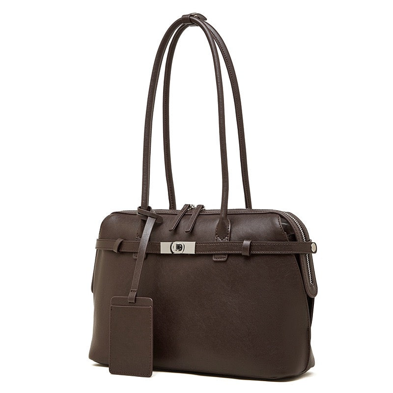 Women's Eclipse Genuine Leather Structured Tote Bag