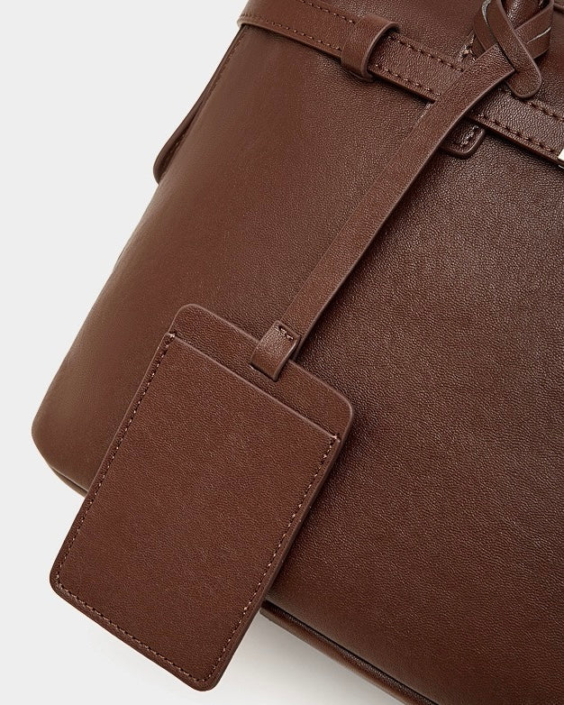 Women's Eclipse Genuine Leather Structured Tote Bag