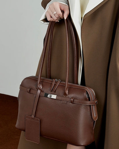 Women's Eclipse Genuine Leather Structured Tote Bag