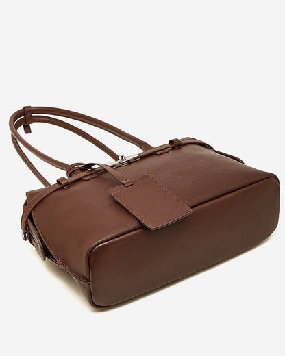 Women's Eclipse Genuine Leather Structured Tote Bag