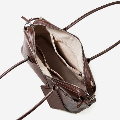 Women's Eclipse Genuine Leather Structured Tote Bag