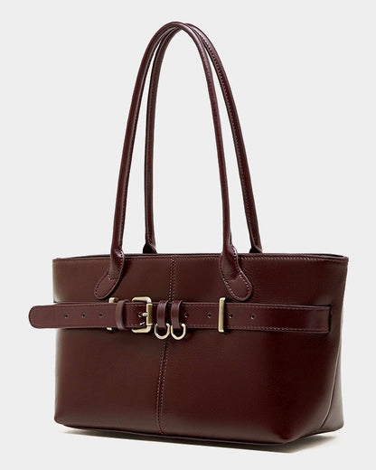Women's Ethereal Ash Genuine Leather Belted Tote Bag