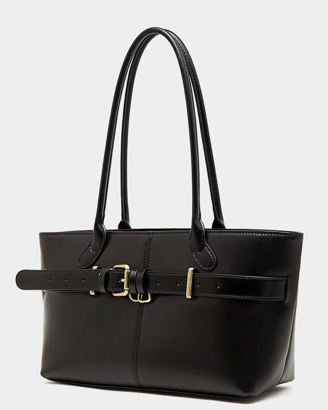 Women's Ethereal Ash Genuine Leather Belted Tote Bag
