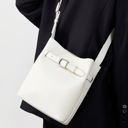 Women's Genuine Leather Vintage Shoulder Bucket Bag