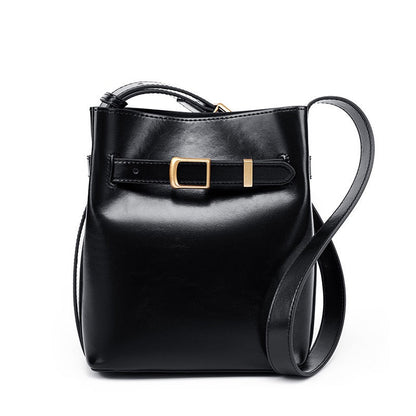 Women's Genuine Leather Vintage Shoulder Bucket Bag