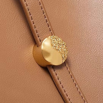 Women’s Genuine Leather Commuter Bucket Tote Bag