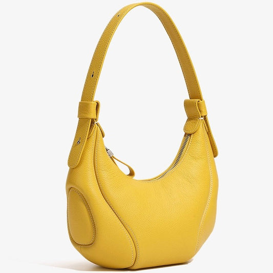 Women's Genuine Leather Niche Crescent Vintage Shoulder Crossbody Bag