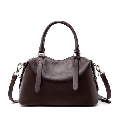 Top Grain Leather Vintage Fashion Pillow Handbag Crossbody Bag