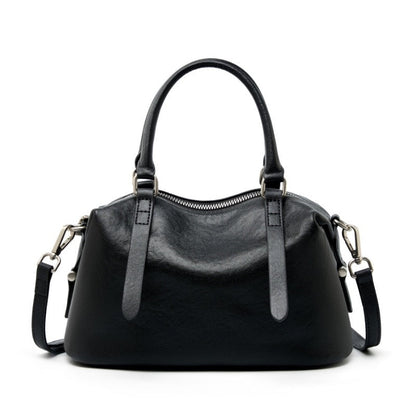 Top Grain Leather Vintage Fashion Pillow Handbag Crossbody Bag