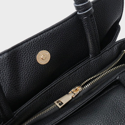 Genuine Leather Rose Embossed Tote Bag With Detachable Strap