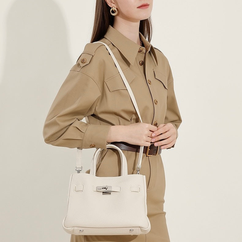 Women's Elegant Pebble Genuine Leather Crossbody Bag