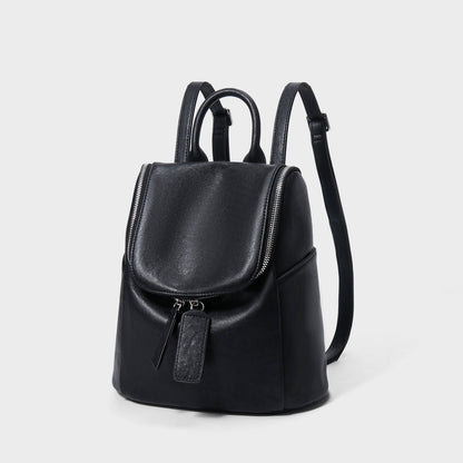 Minimalist Timeless Creamy Genuine Leather Backpack