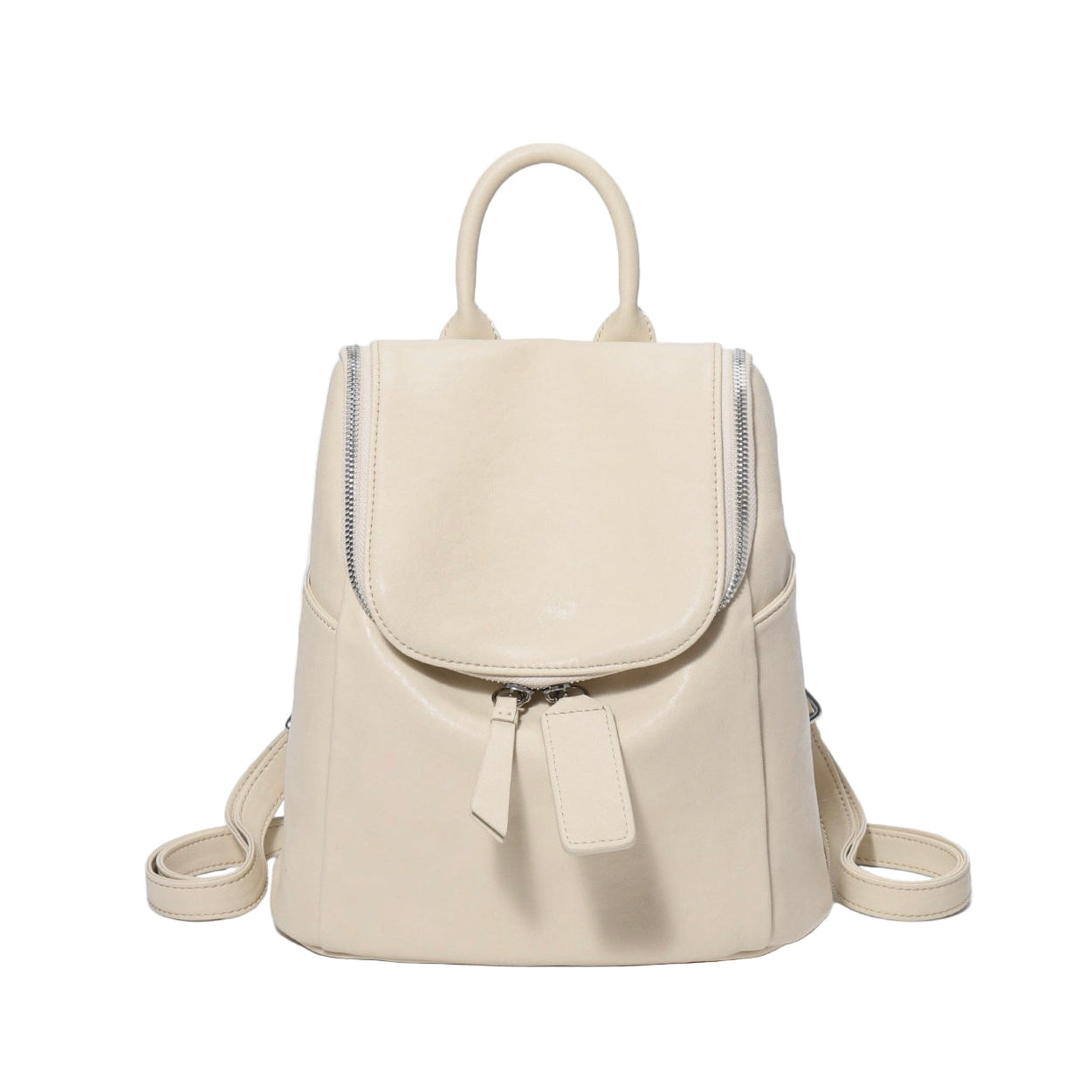 Minimalist Timeless Creamy Genuine Leather Backpack
