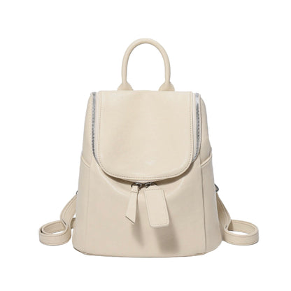 Minimalist Timeless Creamy Genuine Leather Backpack