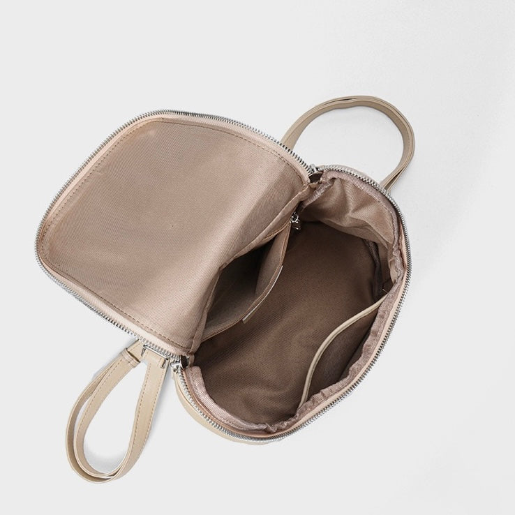 Minimalist Timeless Creamy Genuine Leather Backpack