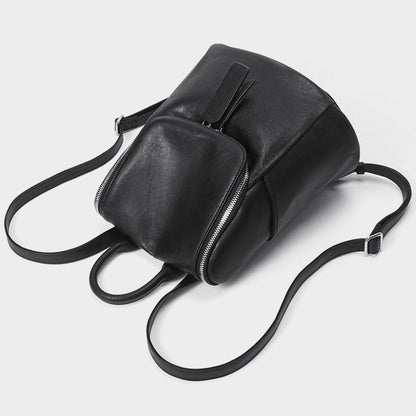 Minimalist Timeless Creamy Genuine Leather Backpack