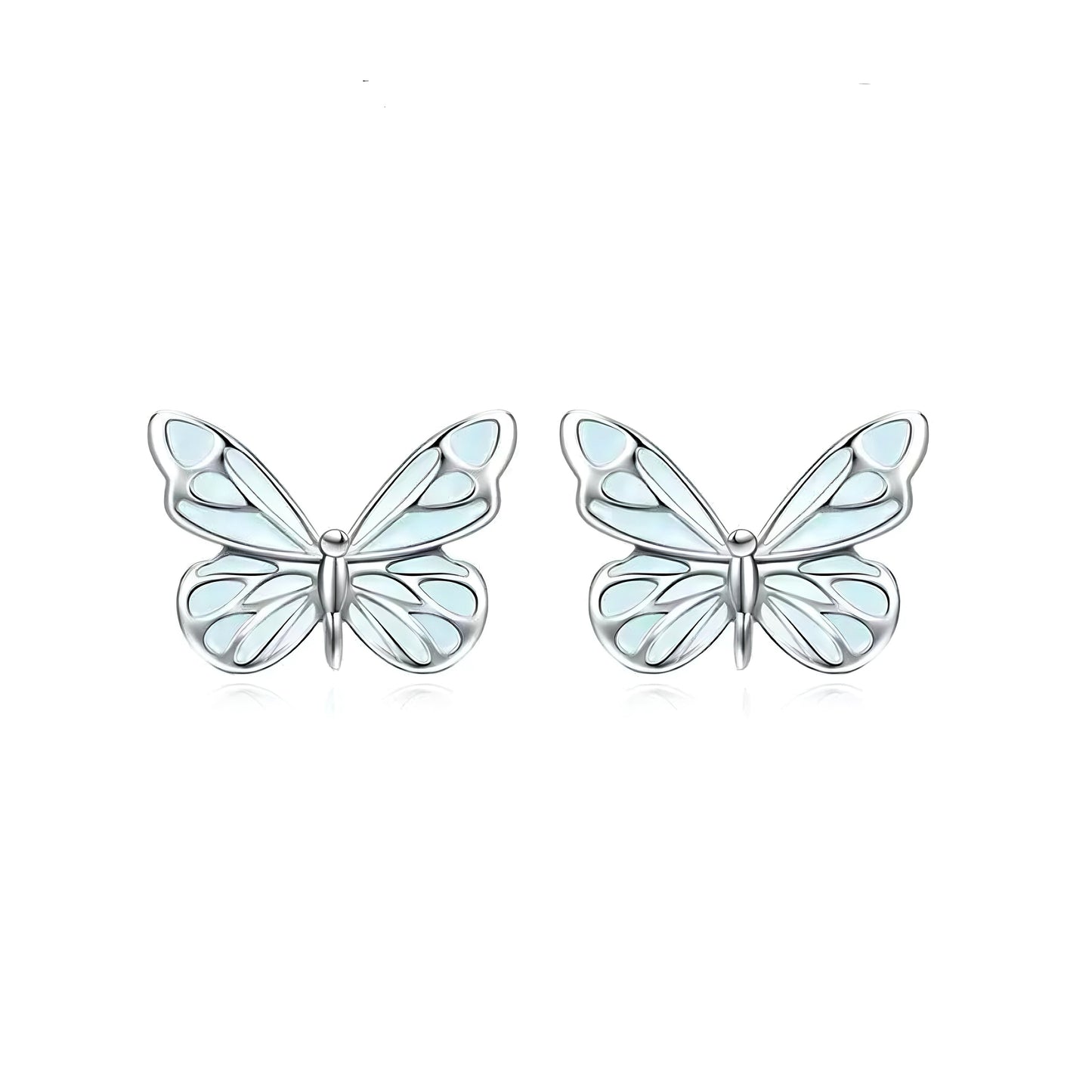 Luminous Dream Blue Butterfly Earrings
