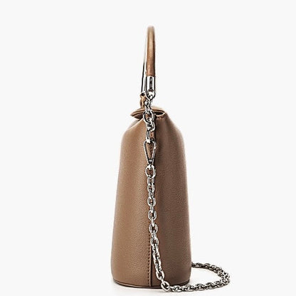 Genuine Leather Mini Bucket Phone Crossbody Handbag