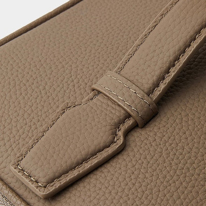 Genuine Leather Multi-Compartment Cosmetic Bag