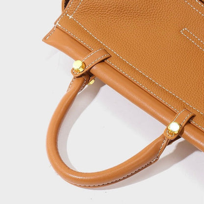 Women's Exquisite Genuine Leather Flip-Top Commuter Handbag