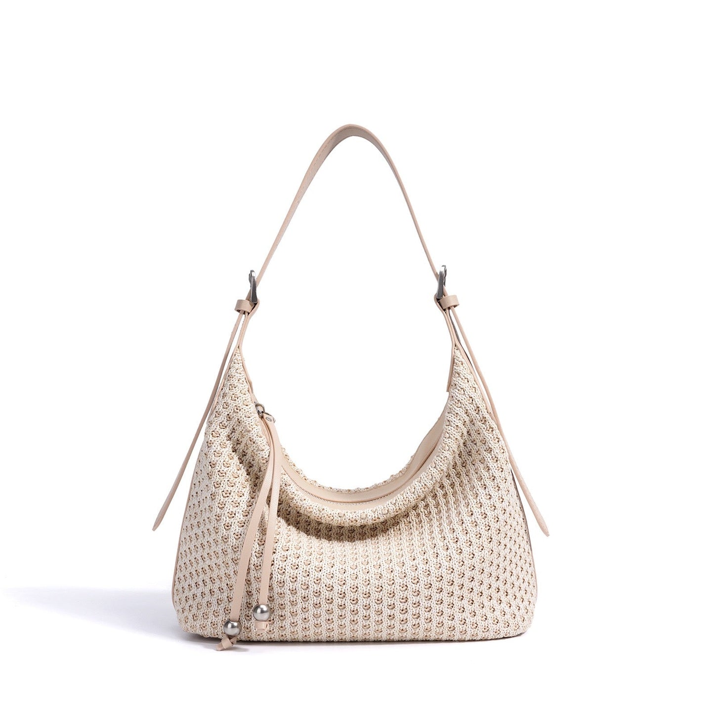 Braided Retro Straw Woven Versatile Large Capacity Dumpling Shoulder Bag