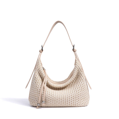 Braided Retro Straw Woven Versatile Large Capacity Dumpling Shoulder Bag