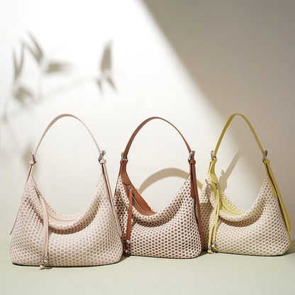 Braided Retro Straw Woven Versatile Large Capacity Dumpling Shoulder Bag