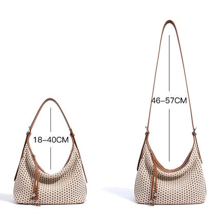 Braided Retro Straw Woven Versatile Large Capacity Dumpling Shoulder Bag