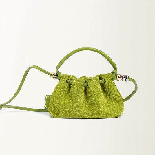 Vintage Frosted Texture Cloud Pleated Mini Handbag Crossbody Bag