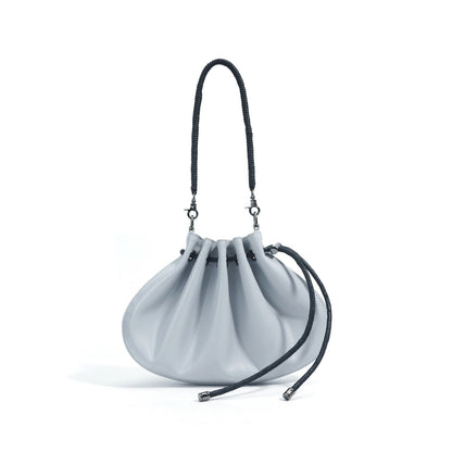 Women's Sheepskin Drawstring Small Handbag Crossbody Bag